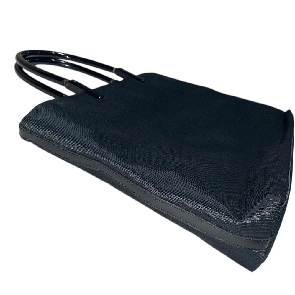 Vintage PRADA Black Textured Nylon Plastic Handle Tote Bag - Picture 3 of 9
